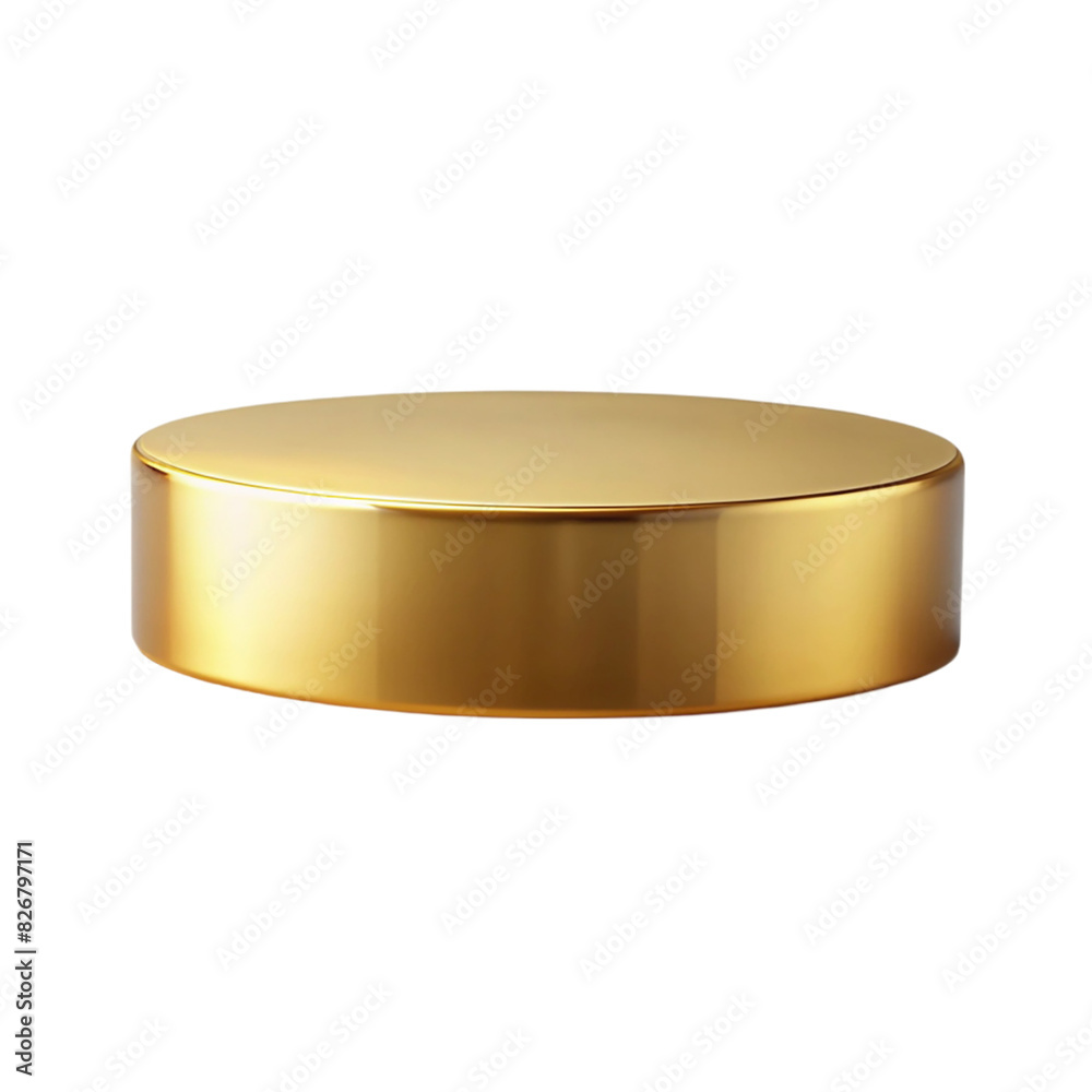 Shiny gold round pedestal display Isolated on transparent background Shiny gold round pedestal display Isolated on transparent background