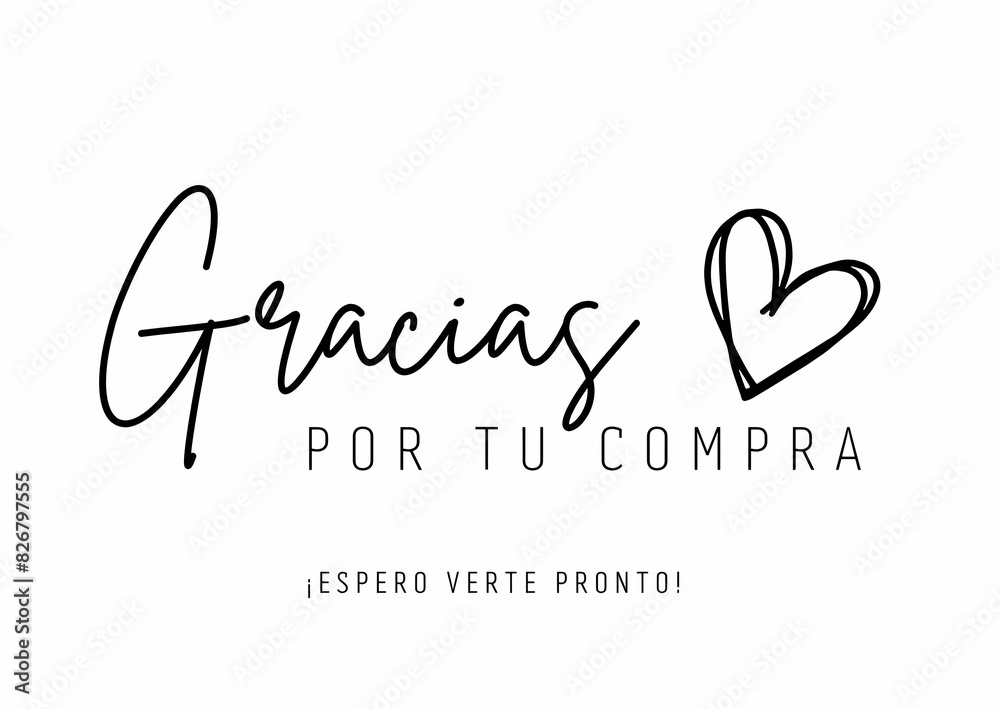 Thank you card. Tarjeta gracias por su compra. Spanish. Thank you card. Tarjeta gracias por su compra. Spanish.