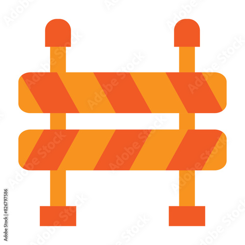 Barrier Flat Icon Design