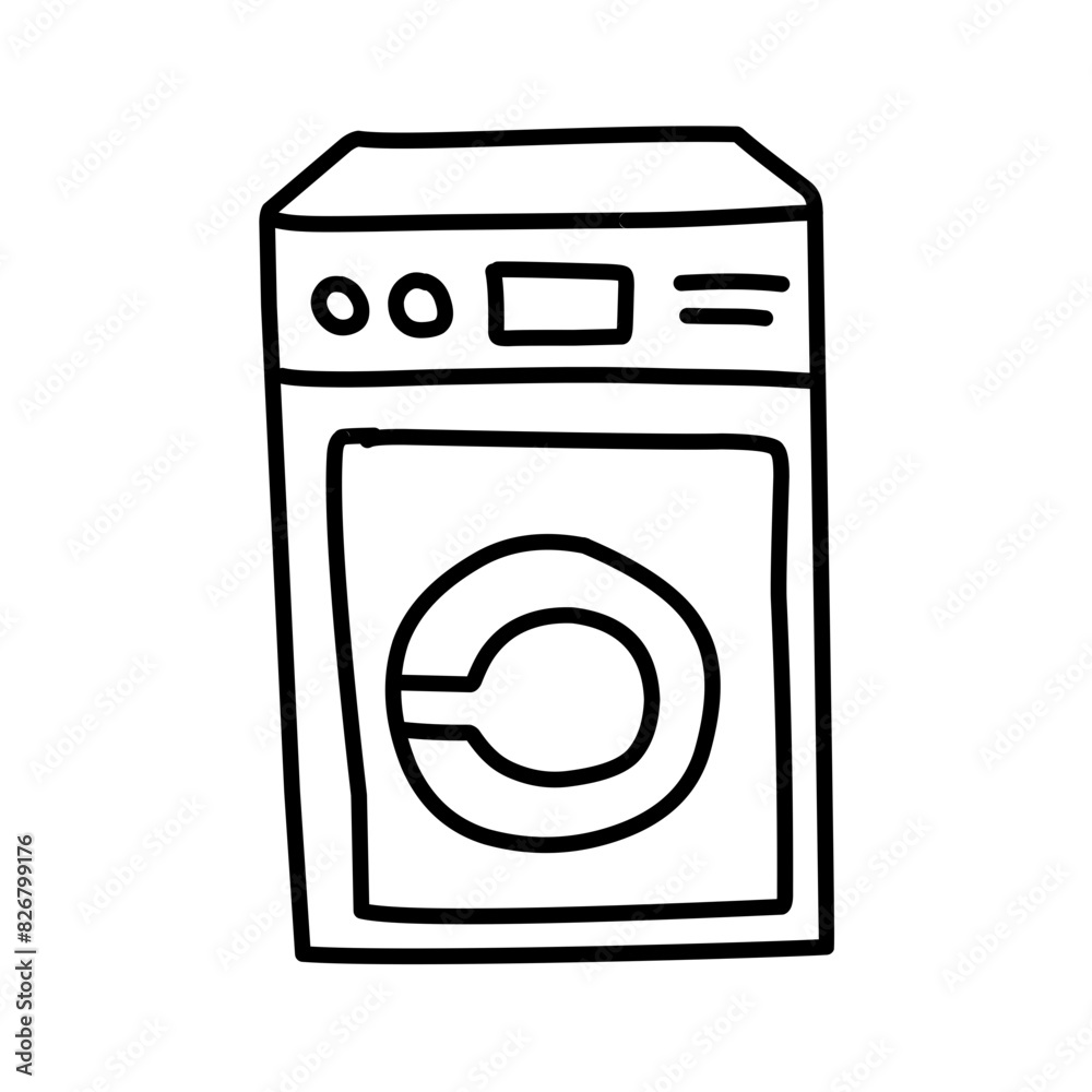 washing machine doodle icon washing machine doodle icon