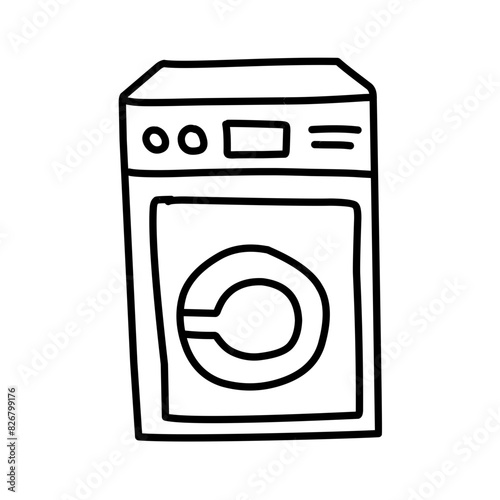 washing machine doodle icon