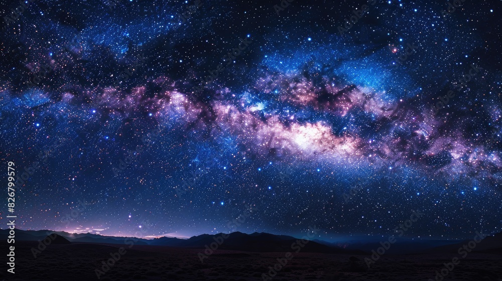 Starry Night Sky Background with Stars Galaxy and Cosmic Elements Stock ...