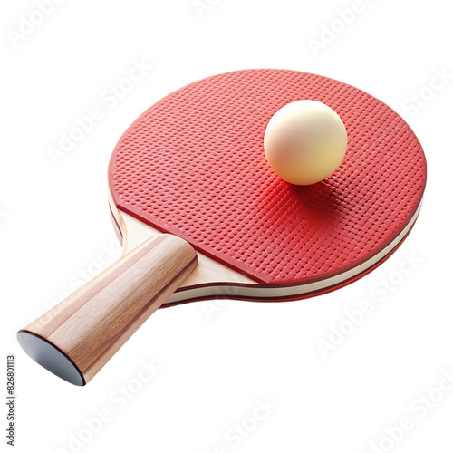 Table tennis racket and table tennis ball Isolated on transparent background