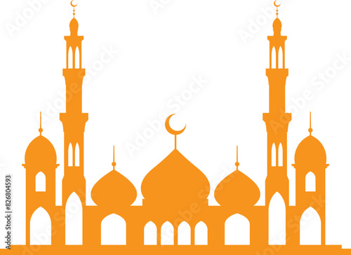 Mosque silhouette shape illustration