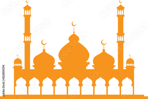 Mosque silhouette shape illustration