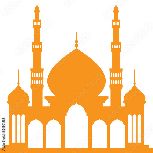 Mosque silhouette shape illustration