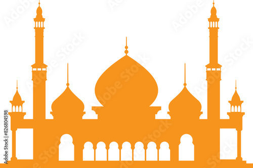 Mosque silhouette shape illustration