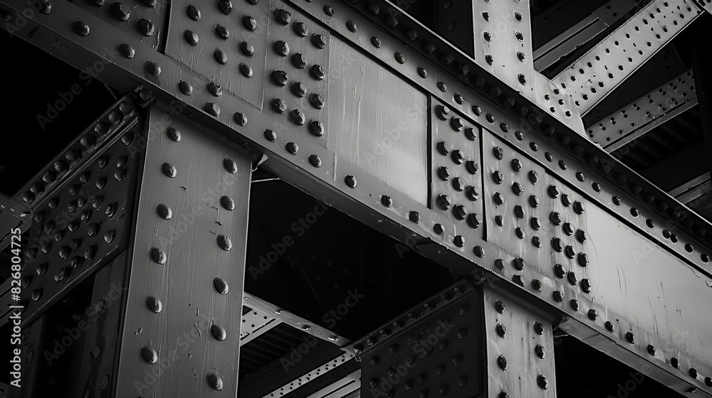 Fototapeta premium With synchronized movements workers seamlessly connect beams and columns creating a complex lattice work of steel.