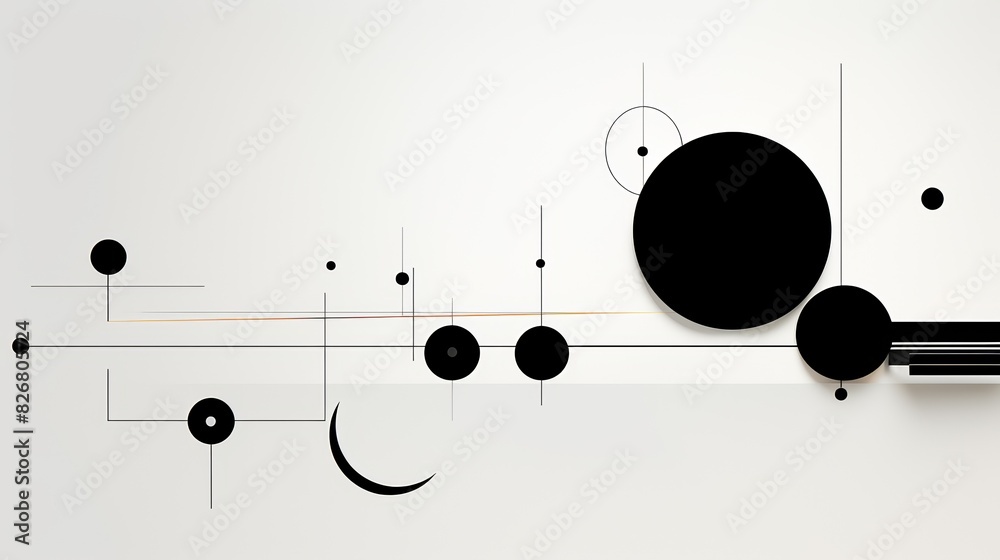 Minimalist lines and dots, monochrome, balanced composition, clean design, abstract Minimalist lines and dots, monochrome, balanced composition, clean design, abstract