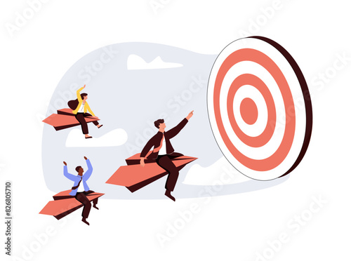 Business leadership abstract concept vector illustration. Company management, goal achievement, take action, tackling