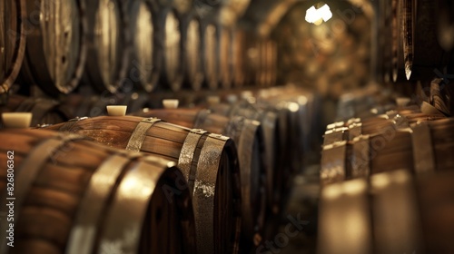Lights in Italian Wine Cellar Barrels