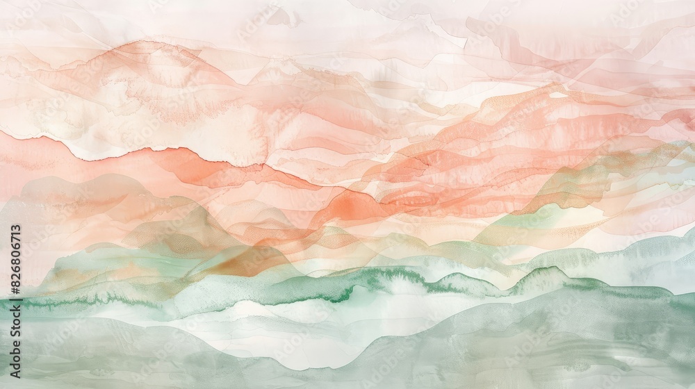 Ethereal pastel hues merge seamlessly, creating a soft and dreamy abstract watercolor landscape Ethereal pastel hues merge seamlessly, creating a soft and dreamy abstract watercolor landscape