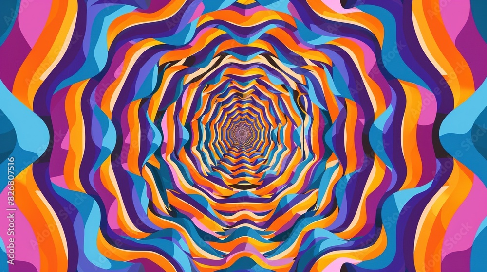 Retro Groovy Background - Psychedelic Optical Illusion
