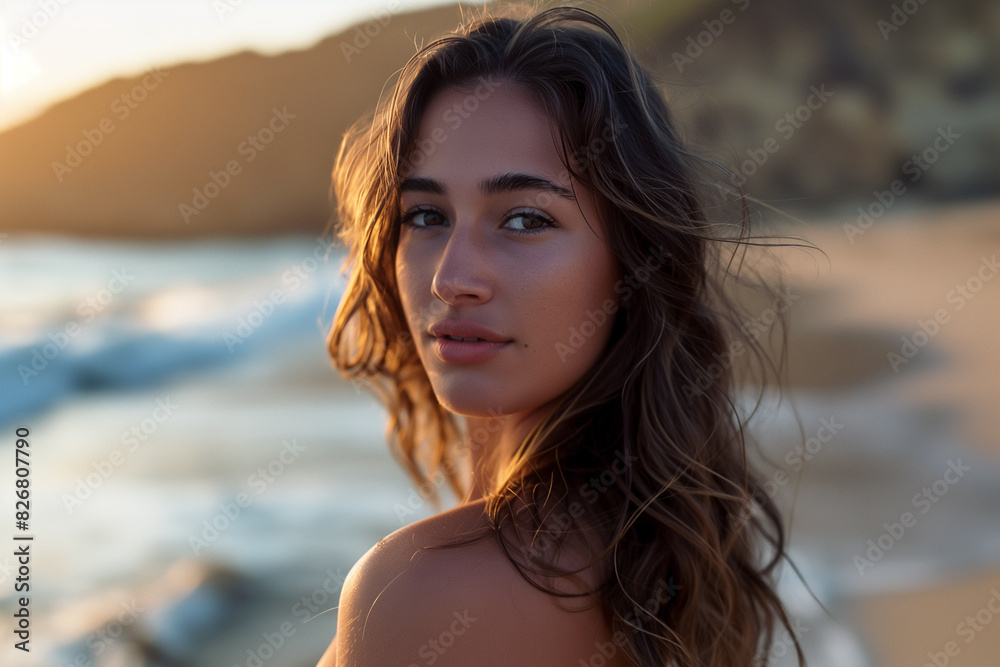 portrait of a woman on the beach portrait of a woman on the beach