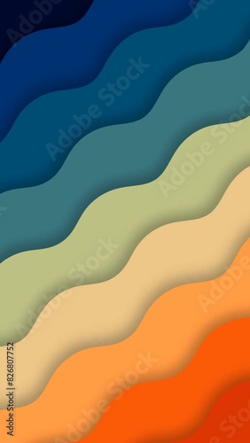 Abstract colorful gradient waves vector illustration vertical looping animation summer background