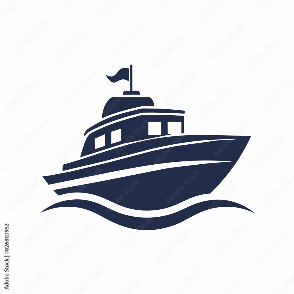 create-a-minimalist boat-logo-vector-art illustration 