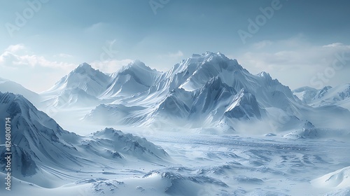 Fresh view of a mountain range with a glacier