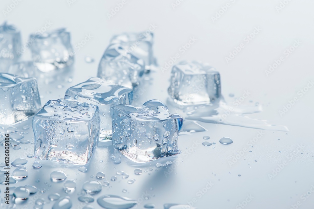 ice cubes on white background - generative ai ice cubes on white background - generative ai