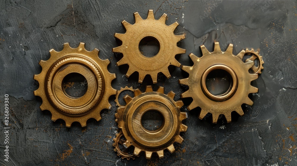 Interlocked gears symbolizing teamwork Interlocked gears symbolizing teamwork