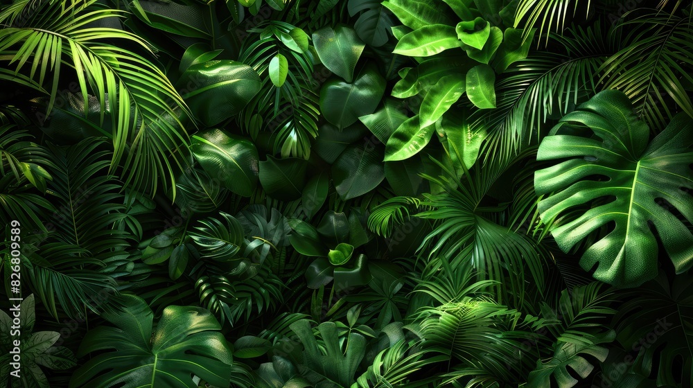 Fototapeta premium Lush green jungle foliage for nature lovers