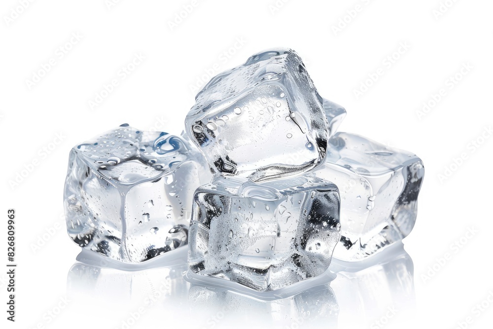 ice cubes on white background - generative ai ice cubes on white background - generative ai