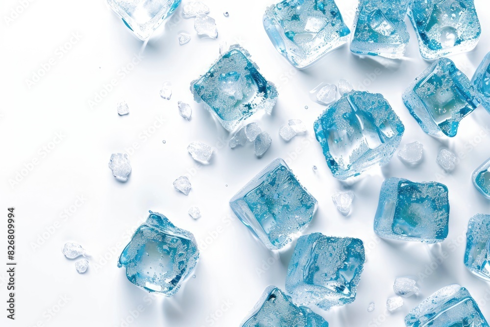 ice cubes on white background - generative ai ice cubes on white background - generative ai