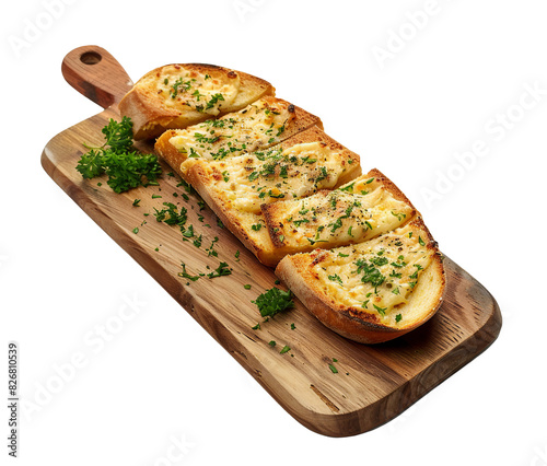 Garlic bread isolated on transparent background photo