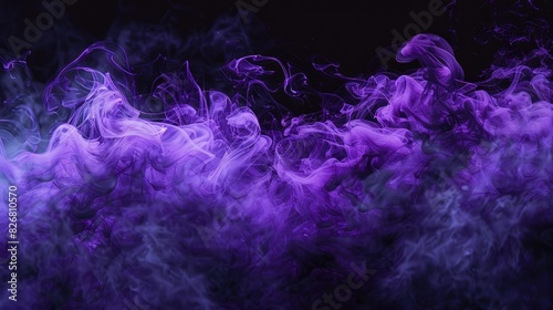 Neon purple smoke swirling against a black backdrop. Mysterious and enchanting vapor art photo