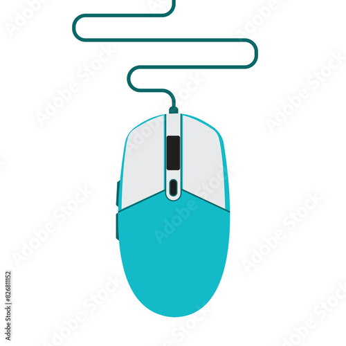 Illustration of  gaming mouse. Wired and wireless mouse, computer mouse logos and icons