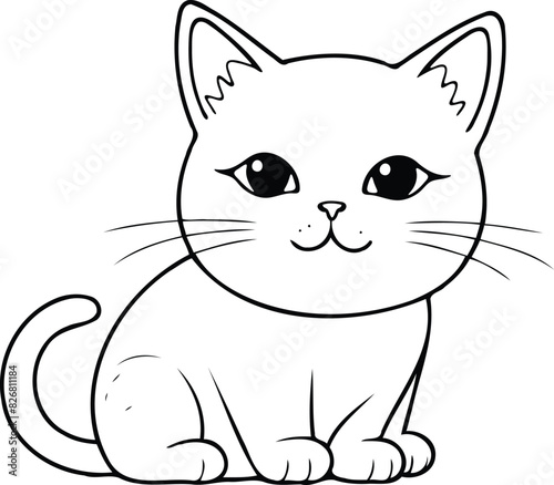 cute pet cat character doodle animal face draw paw cartoon