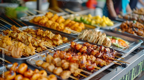 Street food on the market in Malaysia