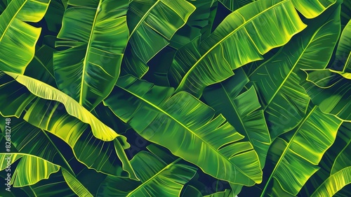 Vibrant banana leaf pattern for tropical vibes
