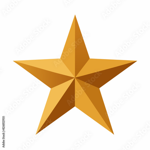 realistic-golden-star-isolated vector illustration 