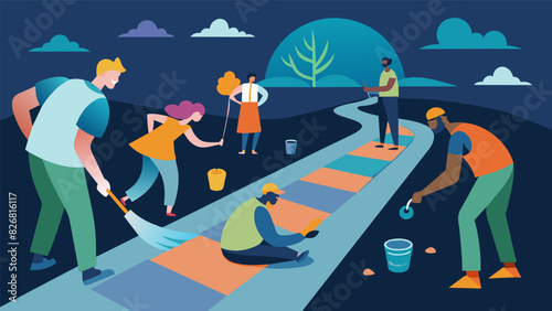 With every stroke of chalk artists transform mundane sidewalks into imaginative masterpieces at the festival.. Vector illustration