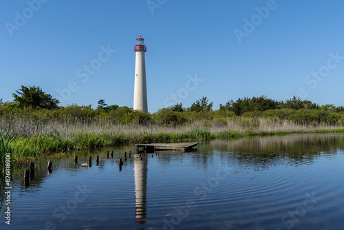 Cape May Point State Park Lighthouse Reflects in Pond photo
