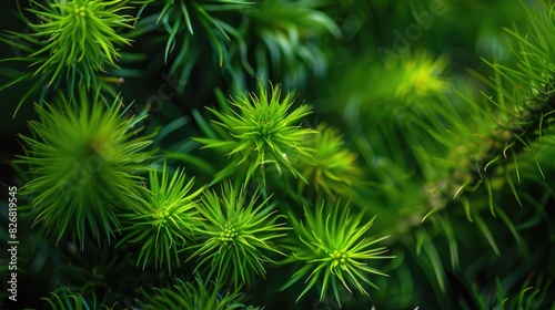 Close up of spiky green leaves