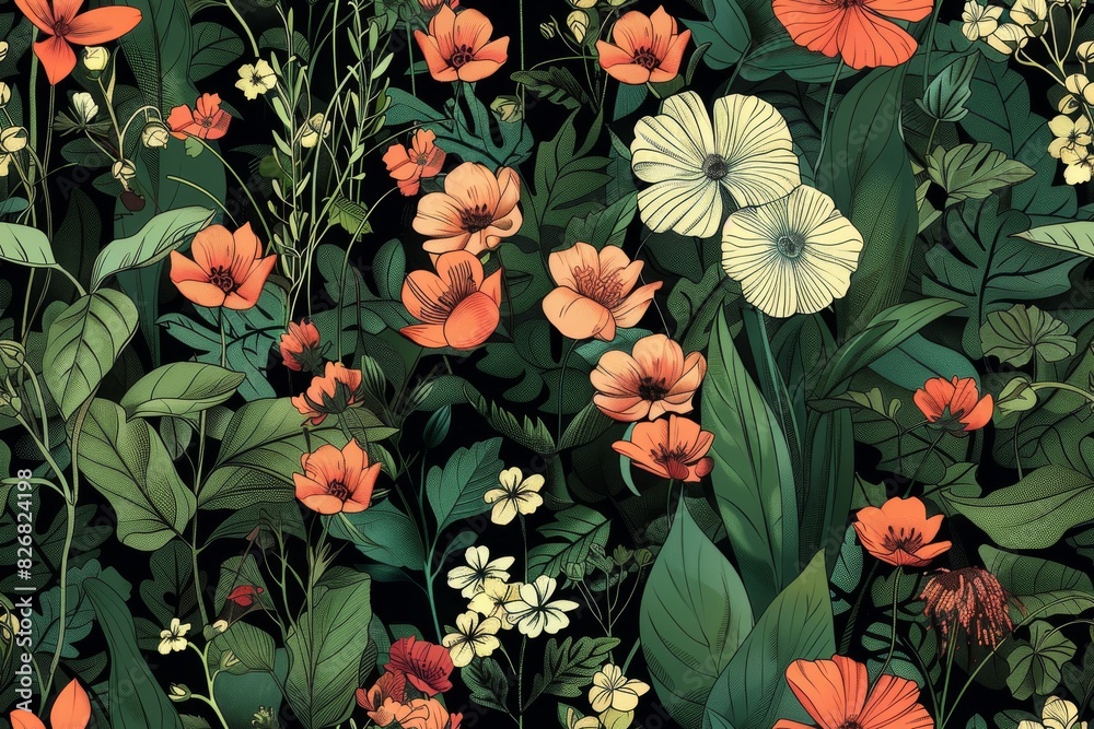A fascinating and enchanting jungle with diverse plant life thriving everywhere blooming everywhere A fascinating and enchanting jungle with diverse plant life thriving everywhere blooming everywhere