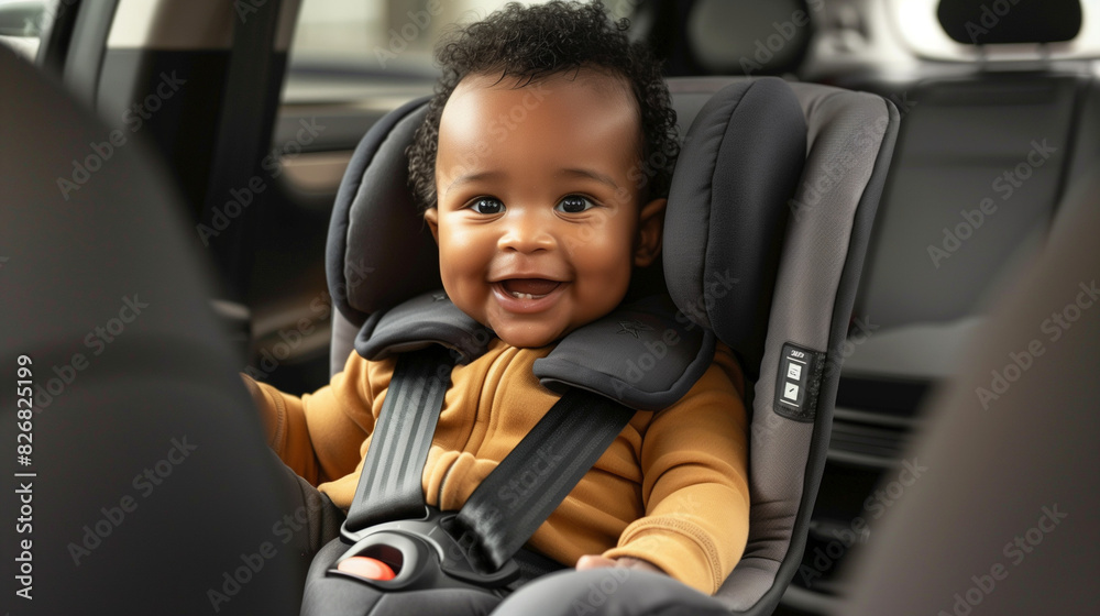 portrait of cute baby sitting in the baby seat child seat portrait of cute baby sitting in the baby seat child seat