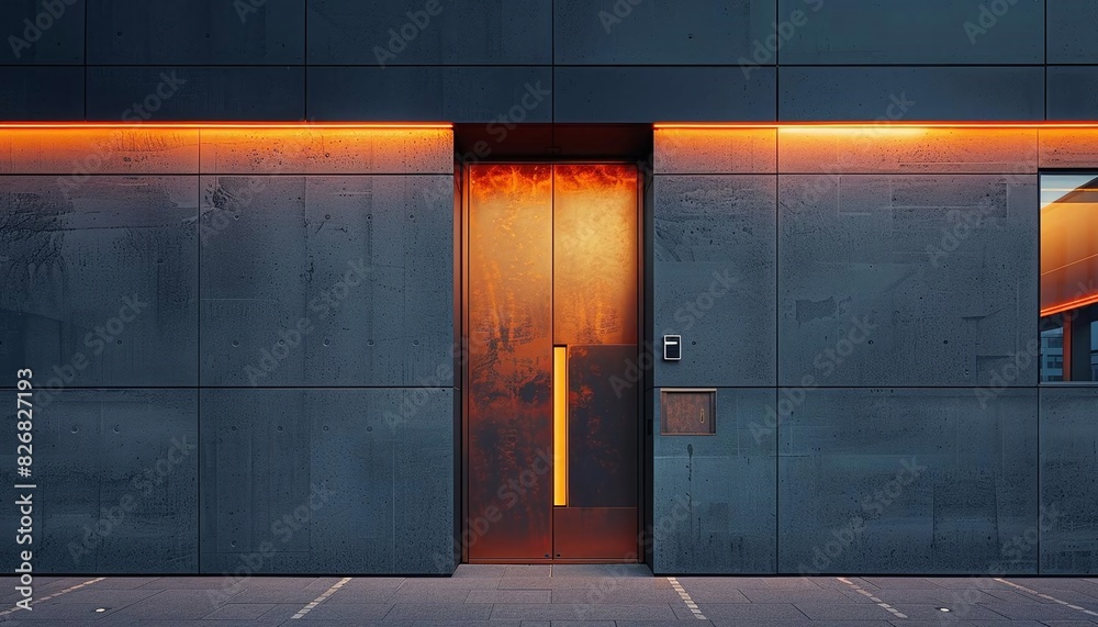 A modern interpretation of the Mordent building door with a builtin ...