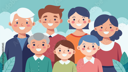 Elderly relatives beaming with pride as they watch the younger generation grow and thrive.. Vector illustration