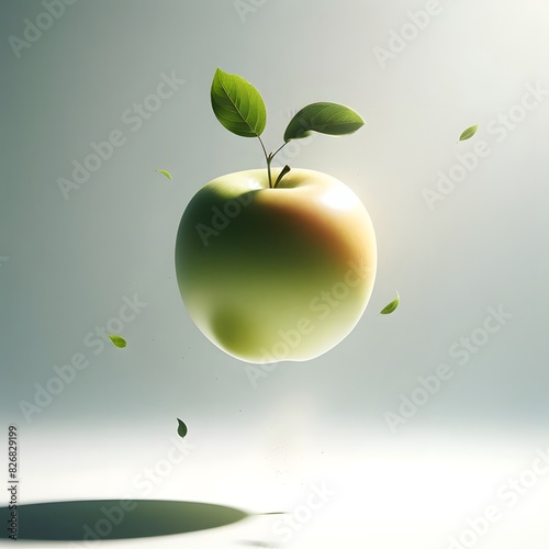 a floating apple