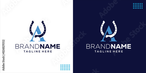 Creative Letter A Logo And Horseshoe Element Accessory, Design Inspiration, Illustration, Vector