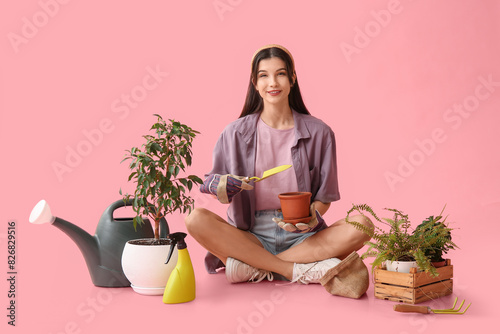 Beautiful young happy femal...