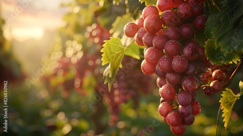 A vineyard with ripe grapes