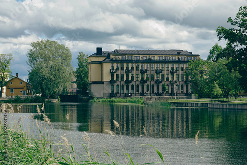 View of a lake in the city photo