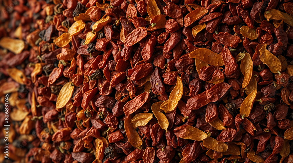 Close-up of Dried Red and Orange Peppers Texture Close-up of Dried Red and Orange Peppers Texture