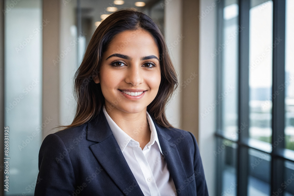 Smart, successful Middle Eastern businesswoman in a corporate workplace. Cheerful and confident, she's a natural leader and CEO. Smart, successful Middle Eastern businesswoman in a corporate workplace. Cheerful and confident, she's a natural leader and CEO.