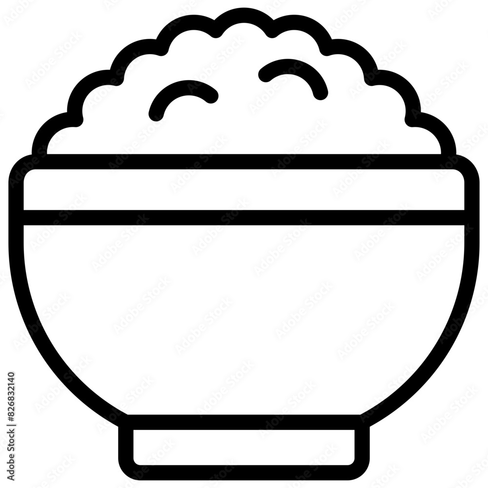 rice icon illustration design with outline rice icon illustration design with outline