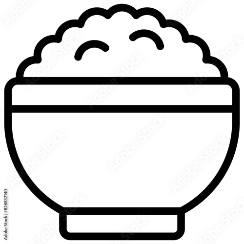 rice icon illustration design with outline