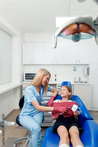 child Dental treatment, Teeth healthcare, Professional stomatology kid, dental clinic, highlighting good dental care, child patient